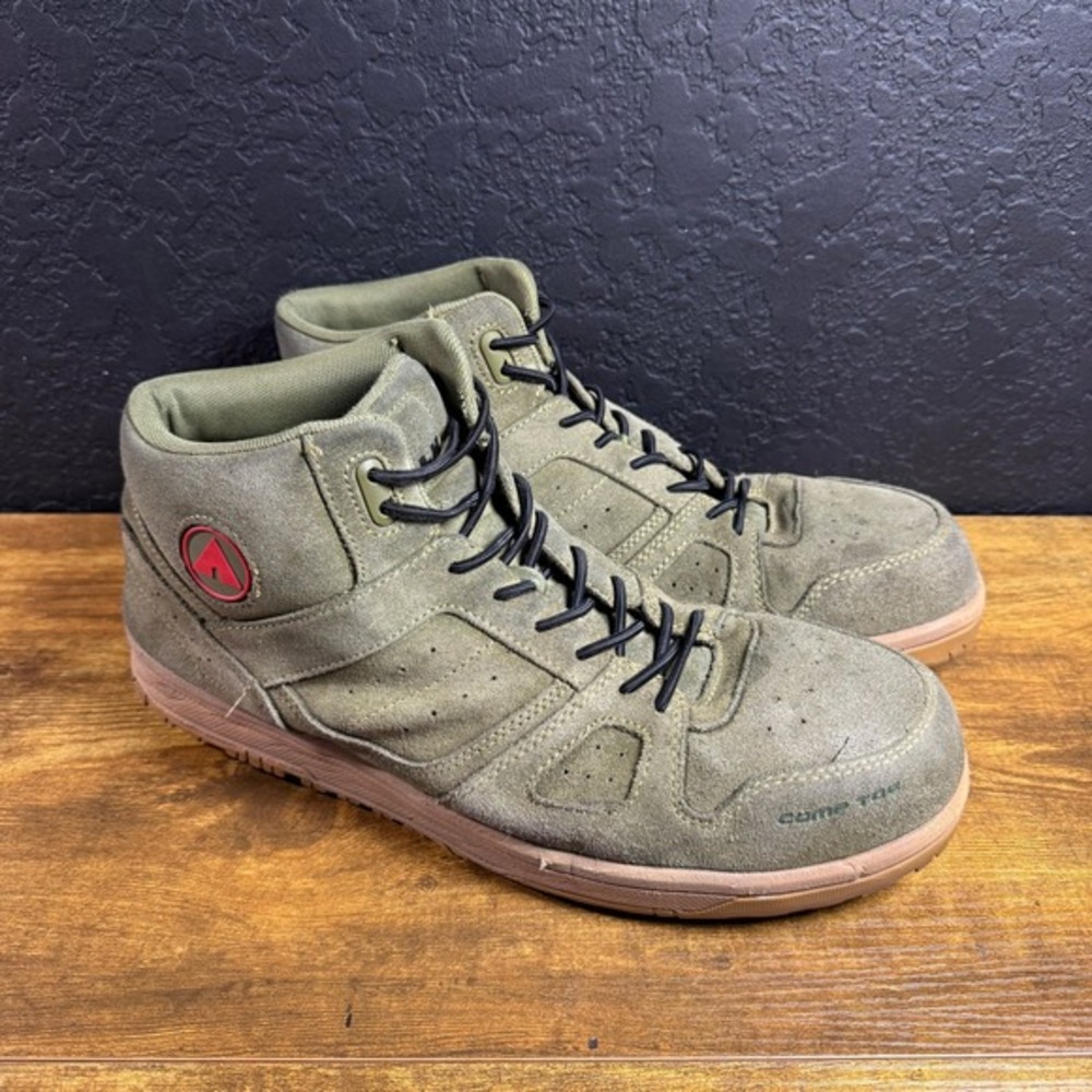 Airwalk Mongo Mid CT AW6353 Olive Green Suede Composite Toe Work Boots Mens 13